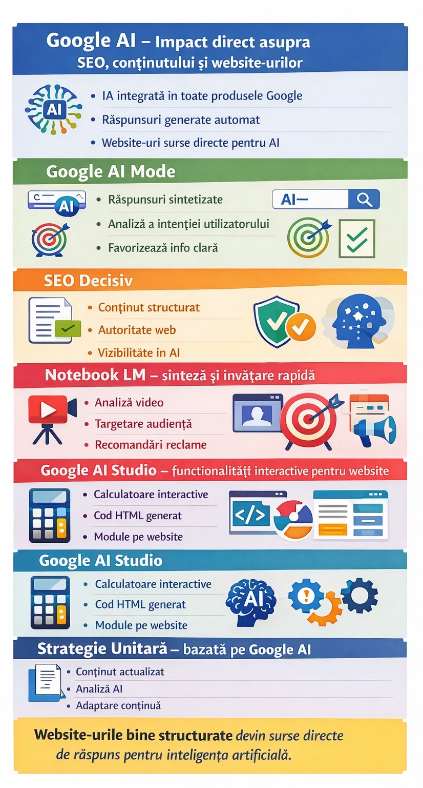 Infografic Google AI impact direct asupra SEO